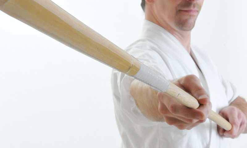 Naginata player with Naginata stick