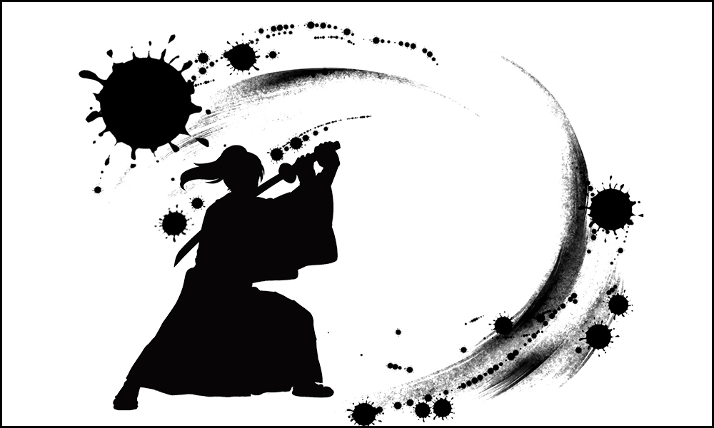 Illustration of Samurai drawing his sword