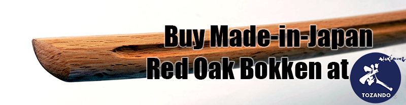 Buy Red Oak Bokken made in Japan at Tozando