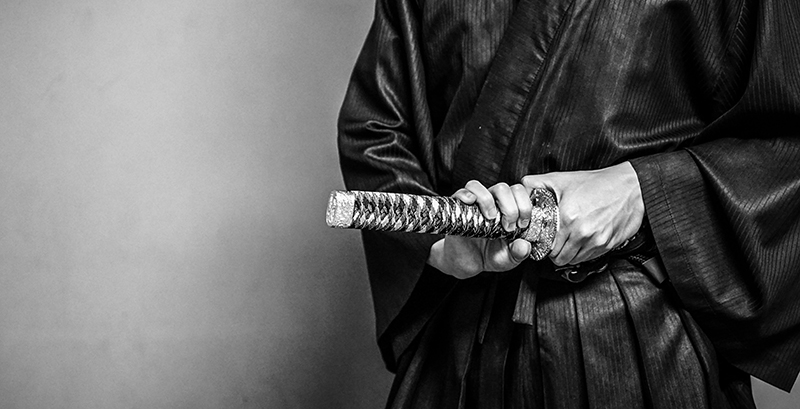 Samurai drawing a sword