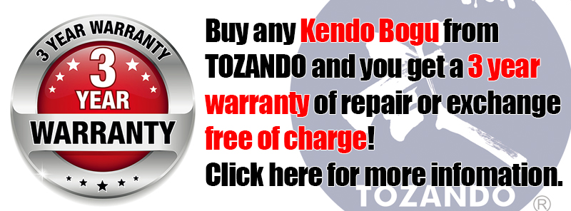 Tozando 3 year Kendo Bogu Warranty