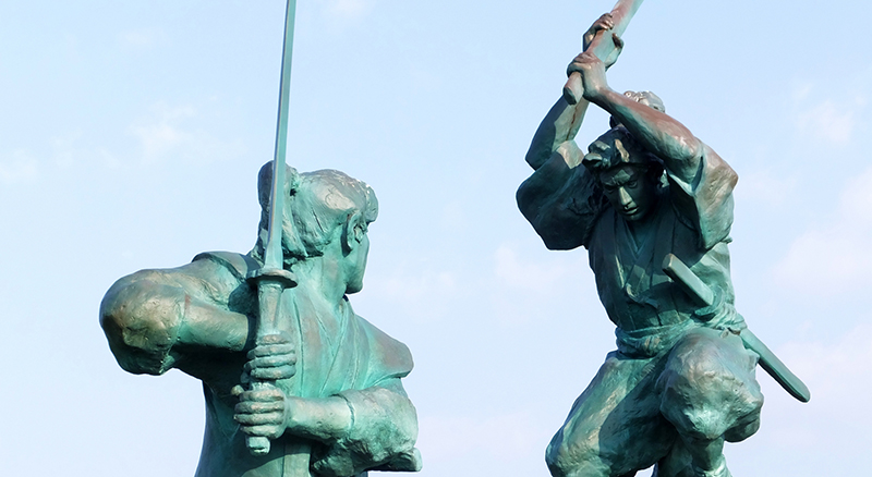 Miyamoto Musashi and Sasaki Kojiro at Ganryujima