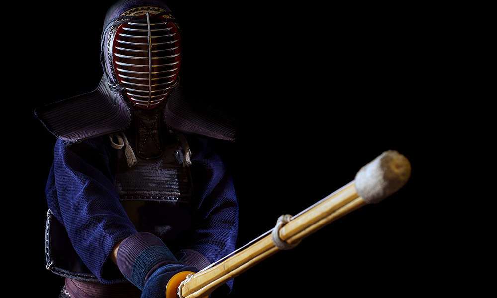 Kendo player with Chudan no Kamae