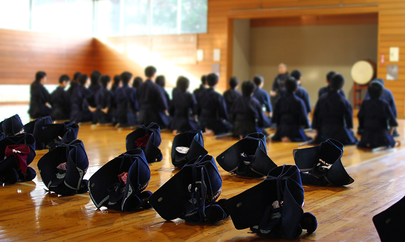 Mokuso meditation in Kendo Dojo facility