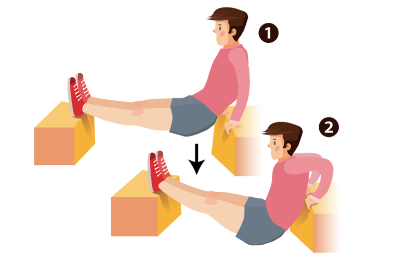 Reverse push-up image for triceps training in Kendo