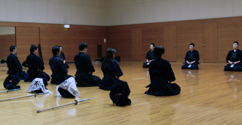 Mokuso meditation after Kendo keiko practice