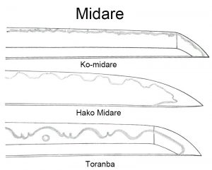 Image of Japanese sword's Hamon: Midare