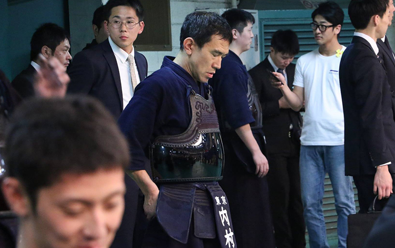 Uchimura trying to concentrate before his match