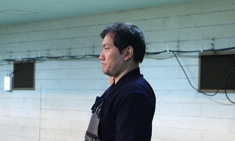 Murakami waiting on his turn at the 66th All Japan Kendo championship