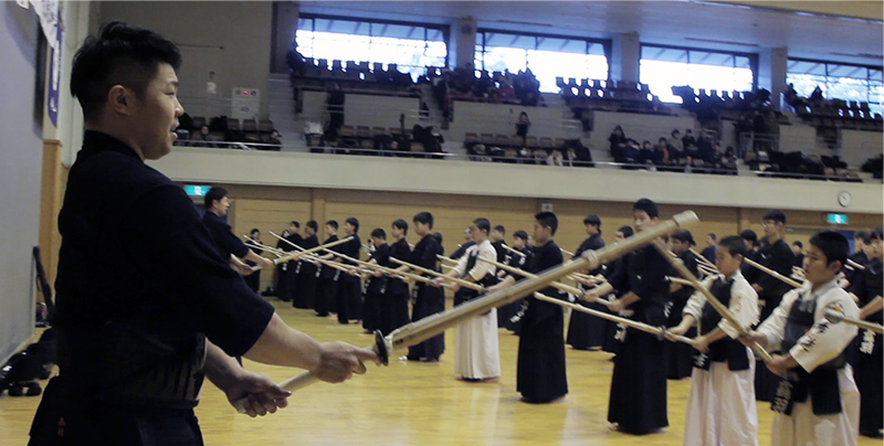 Suburi with Nishimura Sensei at the 2019 Tozando Renseikai.