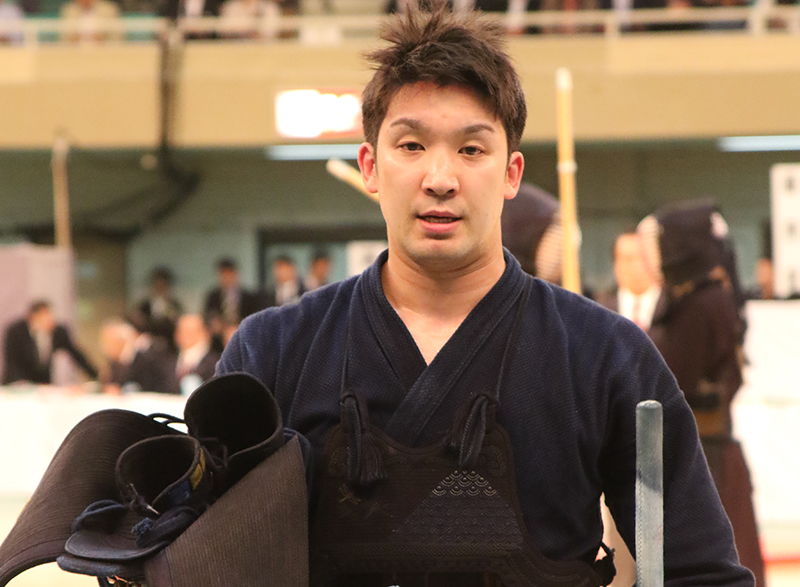 Ando Sho exiting All Japan Kendo championship 2018